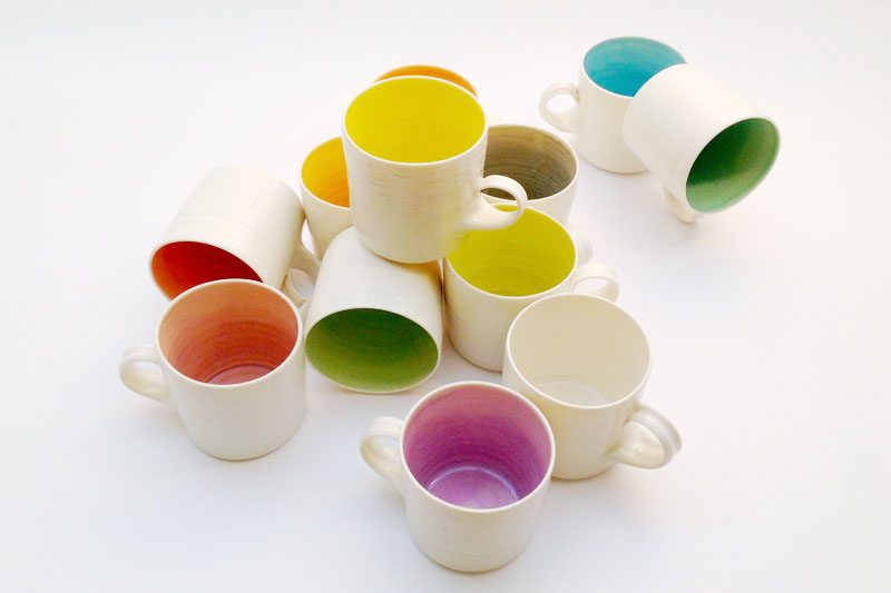 Handgefertigte Tassen aus Porzellan